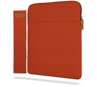HANOI Collection® Detroit™ Funda para libros de lectura con cremallera acolchada. Funda de libro acolchada grande. Funda libro grande. Funda protectora de libros de lectura (Naranja, Grande)