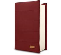 HANOI Collection® Funda para libros de lectura ajustable acolchada. Funda de libro acolchada grande. Funda libro, Cubierta para libros, Funda para tapa de libros (Rojo Oscuro, Grande)