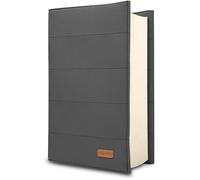 HANOI Collection® Funda para libros de lectura ajustable acolchada. Funda de libro acolchada grande. Funda libro, Cubierta para libros, Funda para tapa de libros (Gris Oscuro, Grande)