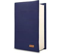 HANOI Collection® Funda para libros de lectura ajustable acolchada. Funda de libro acolchada grande. Funda libro, Cubierta para libros, Funda para tapa de libros (Azul Oscuro, Grande)
