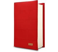 HANOI Collection® Funda para libros de lectura ajustable acolchada. Funda de libro acolchada grande. Funda libro, Cubierta para libros, Funda para tapa de libros (Rojo, Grande)