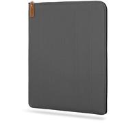 HANOI Collection® Lisboa™ Funda para libros con cremallera acolchada. Funda de libro acolchada grande. Funda protectora de libros de lectura (Gris Oscuro, Grande)