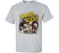 Hanoi Rocks Mens T Tshirts Camisetas y Tops Retro 1980S Heavy Metal Vintage Glam Rock Gray Graphic tee(Medium)