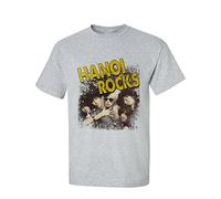 Hanoi Rocks T Tshirts Camisetas y Tops Retro 1980s Heavy Metal Vintage Glam Rock Gray Graphic tee Grey(XX-Large)