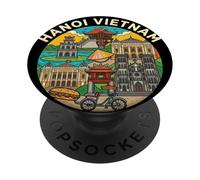 Hanoi Vietnam Round Travel Souvenir Landmark Turista Regalo PopSockets PopGrip Adhesivo