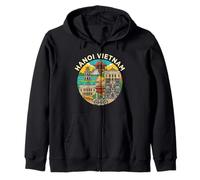Hanoi Vietnam Round Travel Souvenir Landmark Turista Regalo Sudadera con Capucha