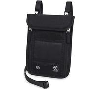 Hanozi Cartera de viaje para el cuello, bolsa de viaje y soporte para pasaporte con bloqueo RFID para mujeres y hombres, cartera de viaje delgada para mantener tu dinero en efectivo, pasaporte,