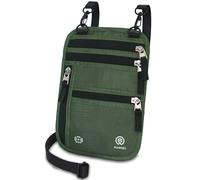 HANOZI Cartera para el cuello, bolsa de viaje y soporte para pasaporte con bloqueo RFID para mujeres y hombres, cartera de pasaporte fácil de ocultar, cartera de viaje delgada para mantener tu dinero