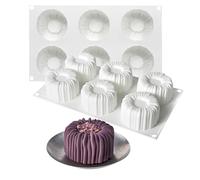 HanQZen Juego de moldes de silicona 3D de fresa y frambuesa, moldes flexibles para tartas de mousse, brownies, gelatina, helados y dulces (patrón de frutas) (terciopelo) (blanco)