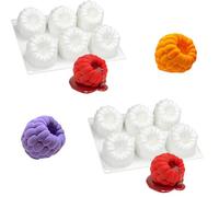 HanQZen Juego de moldes de silicona 3D de fresa y frambuesa, moldes flexibles para tartas de mousse, brownies, gelatina, helados y dulces (patrón de frutas) (patrón de frutas) 2 (blanco))