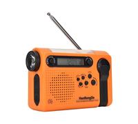 HanRongDa Radio de Emergencia Portátil AM FM SW con Energía Solar y Manivela, con Linterna LED y Batería de 2000mAh, Alarma SOS