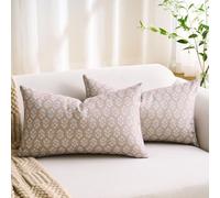 Hanrunsi Funda de Cojín Flores 30x50 cm Funda de Almohada de Sofá Caqui Floral Cojín Decorativo para Sofá Dormitorio Exterior Juego de 2