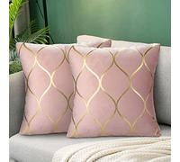 Hanrunsi Fundas Cojines 45x45 Rosa Fundas de Cojín Rosa Oro 45x45 Fundas de Cojines Terciopelo Cojines de Sofá Decorativos Juego de 2 Fundas Cojín Decorativas Suaves Doradas para Sofá Cama de Salón