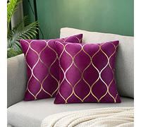 Hanrunsi Fundas de Cojines 2 Piezas Cojines Sofá Cuadrado Estampado Rosa Terciopelo Modernas Geométrico Decorativo Funda de Almohada para Salón Sofá Silla Oficina Cama (Marrón, 50 x 50cm)