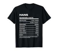 Hans Datos de Nutrición Nombre Gracioso Camiseta