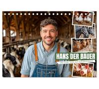 Hans der Bauer und seine Tiere auf dem Bauernhof (Tischkalender 2026 DIN A5 quer), CALVENDO Monatskalender: Bauernhof Tiere für Kinder und Tierfreunde ... ein Stück Natur und Landleben nach Hause