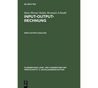 Hans-Werner Holub Hermann Schna Input-Output-Analy (Tapa dura) (Importación USA)