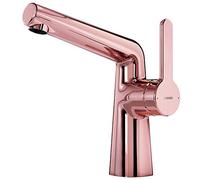 Hansa 7835927 - Grifo mezclador monomando, DN 15 (grifo) - Caudal: 2 L/min, caño: fijo, alcance: 130 mm, color: Rose Oro - Desagüe y tren pulsador