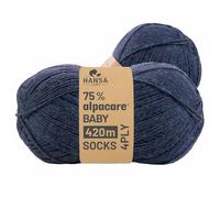 HANSA-FARM Alpacare HF236 HF236 - Juego de calcetines de alpaca para bebé, 75 % lavables, 224 g (2 x 112 g)