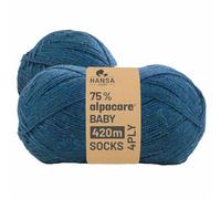 HANSA-FARM Alpacare HF259 Deep Ocean Melange - Juego de calcetines de alpaca para bebé, 75% lavables, 224 g (2 x 112 g)