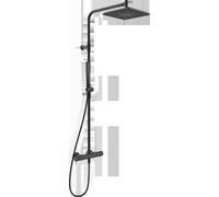 HANSA HANSAAURELIA Grifería para ducha efecto lluvia, 1 chorro, 4719911333, Color: Negro mate