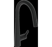 HANSA HANSADESIGNO Style Comfort grifo monomando de cocina, independiente, 231 mm de proyección, 5136228333, Color: negro mate
