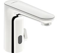 HANSA HANSAELECTRA Grifo de seguridad para lavabo, sin contacto, funcionamiento con pilas, 135 mm de altura, Bluetooth, 92602219