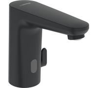 HANSA HANSAELECTRA Mezclador de seguridad para lavabo, con sensor, fuente de alimentación, proyección 123mm, 9110200933, Color: Negro mate