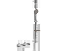HANSA HANSAPRISMA Mezclador de ducha con conjunto de ducha, 970 mm, 3 chorros, 48130431, Color: cromado