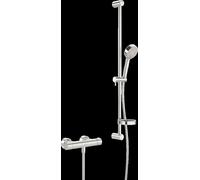 HANSA HANSAPRISMA Mezclador de ducha con conjunto de ducha, acortable, 95 mm, función Eco, 3 chorros, 48080131