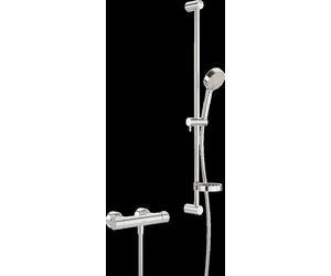 HANSA HANSAPRISMA Mezclador de ducha con conjunto de ducha, acortable, 95 mm, función Eco, 3 chorros, 48080131