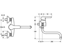 HANSA HANSAVANTIS grifería para sótano/habitación polivalente, proyección: 232 mm, 52532103