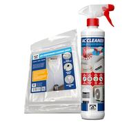 HANSA Kit de limpieza de aire acondicionado, 500 ml, limpiador contra bacterias y hongos, con funda protectora para aire acondicionado dividido, eficaz y fácil de usar
