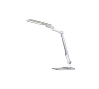 Hansa Lámpara de escritorio LED Multiflex, pinza y soporte, color plateado