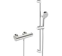HANSA Mezclador de ducha HANSABASIC, con conjunto de ducha Eco, cromo, 55150131