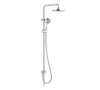 HANSA Sistema de ducha Basic, juego completo para conexión a un grifo, juego de ducha de lluvia, cabezal de ducha con manguera y barra de ducha con articulación esférica, con función antical, cromo