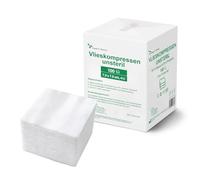 HansaGT Medical Compresas de vellón no estériles de 7,5 x 7,5 cm, 100 unidades, 4 capas, antiadherentes, de gasa, apósitos absorbentes (7,5 cm x 7,5 cm)
