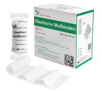 HansaGT Medical Vendaje de gasa (20 rollos (10 cm x 4 m), vendaje de fijación sin látex, 80% elástico y extrasuave, empaquetado individualmente para vendajes, articulaciones y material de primeros
