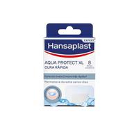Hansaplast Cura Rápida Aqua Protect XL, apósitos avanzados para acelerar el proceso de curación, impermeables y transpirables para heridas medianas, 1 x 8 ud (4,3 x 6,5 cm)