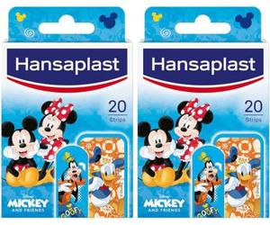 Hansaplast Disney Frozen II Apósitos para heridas, tiras infantiles, apósitos resistentes al agua, agradables para la piel, retirada indolora, con dibujos, 20 apósitos (Paquete de 2)