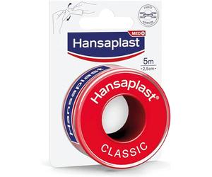 Hansaplast Esparadrapo Classic, cinta adhesiva resistente para cubrir heridas, esparadrapo hipoalergénico y cómodo que se rasga a mano, 1 unidad (Paquete de 2)
