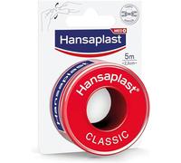 Hansaplast Esparadrapo Classic, fuerte adhesión, se rasga con la mano, para fijar vendajes y apósitos para heridas, 5 m x 2,5 cm