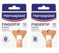 Hansaplast Fingertip Elastic Apósitos adhesivos para la yema de los dedos, apósitos para heridas en dedos repelentes al agua y extraflexibles, bloquean el 99% de las bacterias, 10 unidades