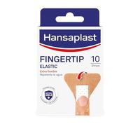 Hansaplast Fingertip Elastic Apósitos adhesivos para la yema de los dedos, apósitos para heridas en dedos repelentes al agua y extraflexibles, bloquean el 99% de las bacterias, 10 unidades