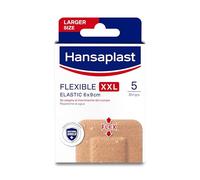 Hansaplast Flexible XXL Elastic Apósitos para heridas, Tiras impermeables y extraflexibles para cubrir heridas, Bloquean el 99% de bacterias, 5 apósitos, 9 cm x 6 cm