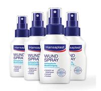 Hansaplast Juego de 4 aerosoles para heridas (50 ml), para limpieza antiséptica de heridas mediante enjuague mecánico, spray que protege contra infecciones de heridas, incoloro y especialmente