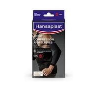 Hansaplast Ropa deportiva de compresión, manguitos, muñequeras que apoyan los músculos, la codera promueve la regeneración muscular con compresión, 1 par, talla S/M