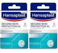 Hansaplast Second Skin Protection Apósito Avanzado XL, Apósito impermeable, ultrafino y flexible, Fuerte adhesión, Para aliviar el dolor y curar heridas, 3 uds. (Paquete de 2)