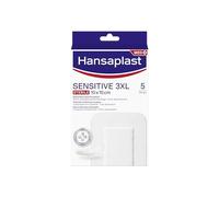 Hansaplast Sensitive 3XL Steril 10 cm x 15 cm, 5 Stück | Tiritas protectoras resistentes para heridas medias-grandes, pequeñas intervenciones quirúrgicas, sin látex