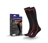 Hansaplast Sport Compression Socks - Calcetines deportivos de compresión para apoyar la musculatura, medias para la rodilla, promover la regeneración muscular, 1 par, talla L/XL